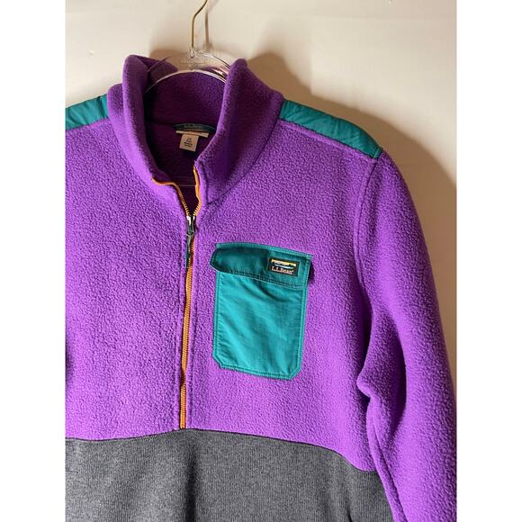 LL Bean Vintage Half Zip Pullover Sweater w Pockets Fleece Retro Size 2X - Picture 2 of 6